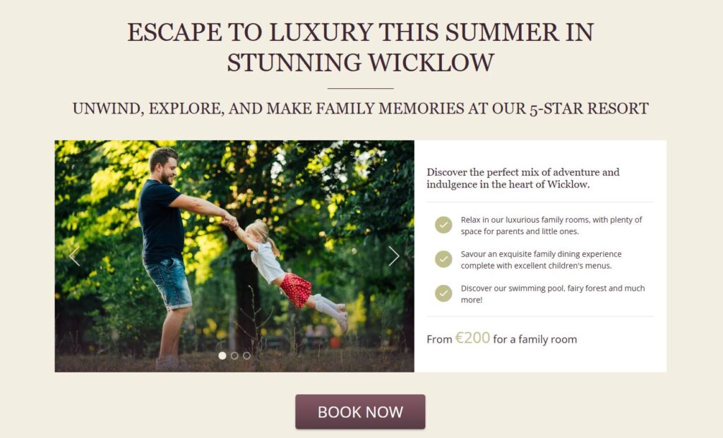 Hotel landing pages 